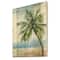 Designart; Designart - Palm Tree At The Beach Resort - Nautical & Coastal Print on Natural Pine Wood; Category:Wall Art; Image:2
